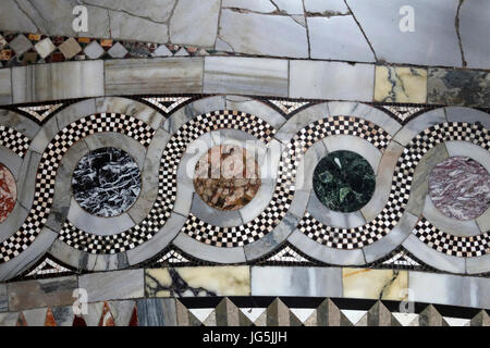 Detail der Fußbodenfliese, St. Marks Basilica, Venedig Stockfoto