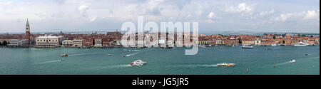 Panorama-Blick oder Venedig von San Giorgio Maggiore Stockfoto