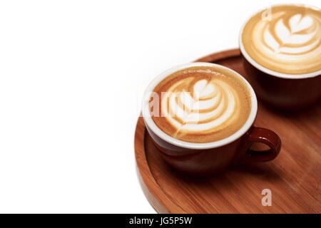 Zwei Tassen cappuccino Stockfoto
