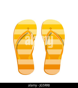 Abbildung Paar Flip Flops, Isolated on White Background. Orange Beach-Schuhe- Stockfoto