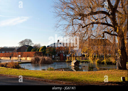 Duck Pond Kreisverkehr in Otford, Kent, UK Stockfoto