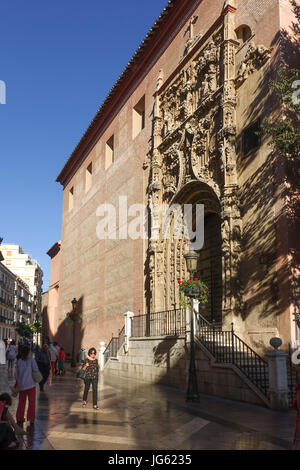 Eingang der Iglesia del Sagrario (Kirche des Tabernakels), Malaga, Andalusien, Spanien, Europa. Stockfoto