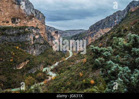 Fluss Vero in Guara Bergkette, Huesca Stockfoto