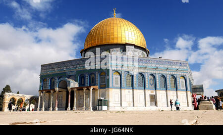 Haube des Felsens in Jerusalem über Tempelberg Stockfoto