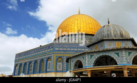 Haube des Felsens in Jerusalem über Tempelberg Stockfoto