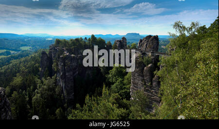 Bereich der Bastei in Sachsen Stockfoto