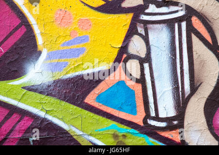 bunte Graffiti Wand Closeup, Graffiti Hintergrund Stockfoto