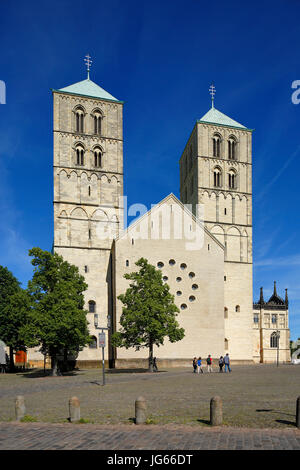 Kathedralkirche, Sankt-Paulus-Dom bin Domplatz von Münster, Westfalen, Nordrhein-Westfalen Stockfoto