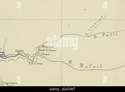 Putabla e IơB1aque En el Mapa de Expedicion De La Francisco Vidal Gormaz Stockfoto
