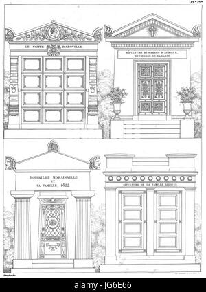 Quaglia - Le Père Lachaise Ou Recueil de Dessins des Principaux Denkmäler de ce Cimetière - Planche 13 Stockfoto