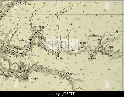 Río Pichoy En el Mapa de Litoral de Valdivia de Francisco Vidal Gormaz 1837 Stockfoto