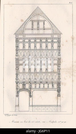 Maison de Bois du 15e Siècle rue Malpalu Nr. 90-92 Stockfoto