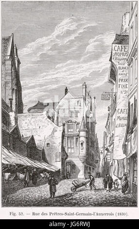 Rue des folgen-Saint-Germain-Auxerrois, 1830 Stockfoto