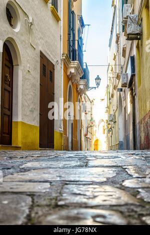 Charmanten Straße von Gallipoli, Apulien, Italien Stockfoto