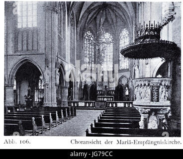 St. Mariä Empfängniskirche in Düsseldorf, 1894 Bis 1896, Dombaumeister Ludwig Becker aus Mainz, Innenansicht Zum Chor Stockfoto