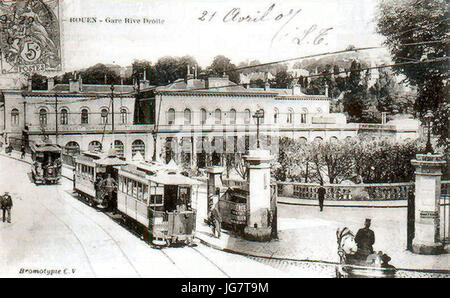 Tramway de Rouen Gare rive Droite Stockfoto