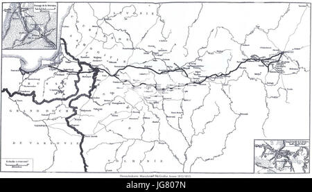 Marschroute Große Armee 1812 1813 Stockfoto