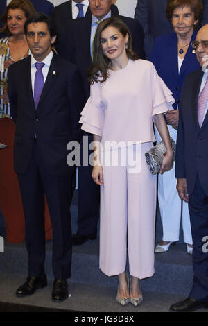 Madrid, Spanien. 4. Juli 2017. Königin Letizia von Spanien besucht Stiftung für Hilfe treffen gegen Drogenabhängigkeit Telefonica Hauptquartier am 4. Juli 2017 in Madrid Credit: Jack Abuin/ZUMA Draht/Alamy Live News Stockfoto