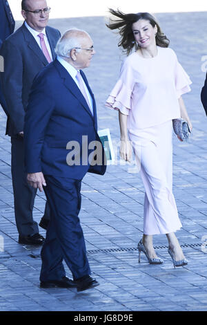 Madrid, Spanien. 4. Juli 2017. Königin Letizia von Spanien besucht Stiftung für Hilfe treffen gegen Drogenabhängigkeit Telefonica Hauptquartier am 4. Juli 2017 in Madrid Credit: Jack Abuin/ZUMA Draht/Alamy Live News Stockfoto