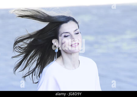 Madrid, Spanien. 4. Juli 2017. Königin Letizia von Spanien besucht Stiftung für Hilfe treffen gegen Drogenabhängigkeit Telefonica Hauptquartier am 4. Juli 2017 in Madrid Credit: Jack Abuin/ZUMA Draht/Alamy Live News Stockfoto