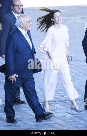 Madrid, Spanien. 4. Juli 2017. Königin Letizia von Spanien besucht Stiftung für Hilfe treffen gegen Drogenabhängigkeit Telefonica Hauptquartier am 4. Juli 2017 in Madrid Credit: Jack Abuin/ZUMA Draht/Alamy Live News Stockfoto