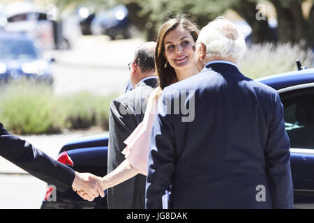 Madrid, Spanien. 4. Juli 2017. Königin Letizia von Spanien besucht Stiftung für Hilfe treffen gegen Drogenabhängigkeit Telefonica Hauptquartier am 4. Juli 2017 in Madrid Credit: Jack Abuin/ZUMA Draht/Alamy Live News Stockfoto