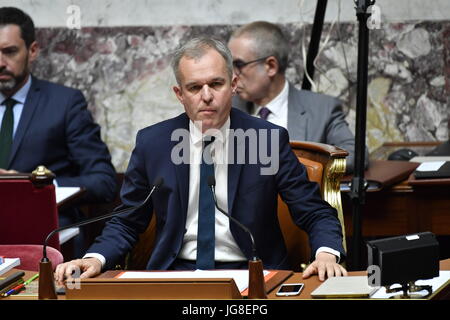 Paris, Frankreich. 4. Juli 2017. Rede von edouard Philippe der Nationalversammlung. Francois de rugy während der allgemeinen Politik rede von edouard Philippe in der Nationalversammlung.. Credit: Le pictorium/alamy leben Nachrichten Stockfoto