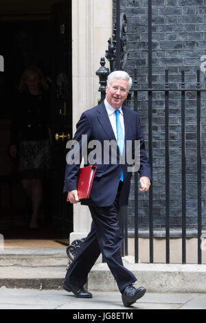 London, UK. 4. Juli 2017. Sir Michael Fallon MP, Secretary Of State for Defence, Blätter 10 Downing Street nach einer Kabinettssitzung. Bildnachweis: Mark Kerrison/Alamy Live-Nachrichten Stockfoto