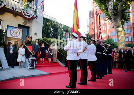 Madrid, Spanien. 4. Juli 2017. während des Empfangs der US-Botschaft für die Feierlichkeiten des 4. Juli in Madrid 04.07.2017 Credit: Gtres Información Más lokalen auf line,S.L./Alamy Live News Stockfoto