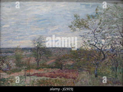 "Windigen Tag am Véneux", von Alfred Sisley, 1882, der Eremitage Stockfoto