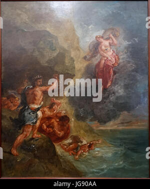 Winter, Juno beschwört Aeolus zu zerstören Aeneas Flotte von Eugene Delacroix, 1856-1863, Öl auf Leinwand - Museu de Arte de São Paulo - DSC07148 Stockfoto