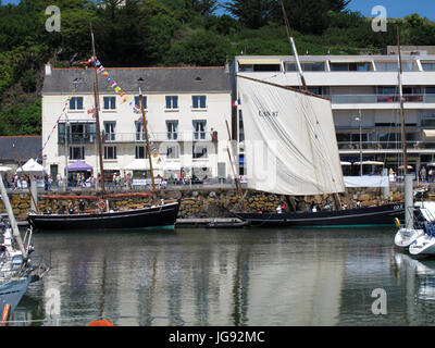 La Cancalaise, alte Segelregatta, Binic Hafen in der Nähe von Saint-Brieuc, Côtes-d ' Armor, Bretagne, Bretagne, Frankreich Stockfoto
