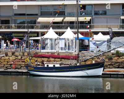 Die Saint-Quay, alte Segelregatta, Binic Hafen in der Nähe von Saint-Brieuc, Côtes-d ' Armor, Bretagne, Bretagne, Frankreich Stockfoto