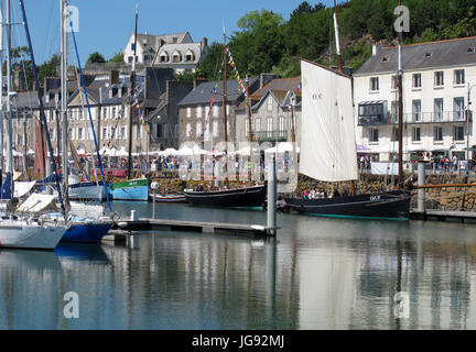 La Cancalaise, alte Segelregatta, Binic Hafen in der Nähe von Saint-Brieuc, Côtes-d ' Armor, Bretagne, Bretagne, Frankreich Stockfoto