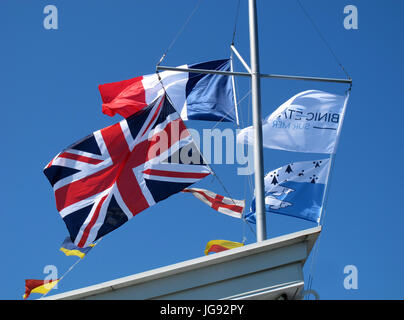 Alten Segelregatta, Binic Hafen in der Nähe von Saint-Brieuc, Côtes-d ' Armor, Bretagne, Bretagne, Frankreich Stockfoto