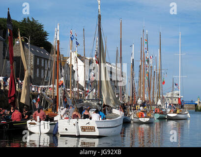 Alten Segelregatta, Binic Hafen in der Nähe von Saint-Brieuc, Côtes-d ' Armor, Bretagne, Bretagne, Frankreich Stockfoto