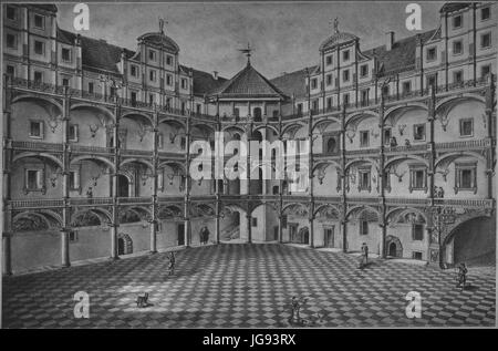 Zamek Piastów w Brzegu dziedziniec Stockfoto