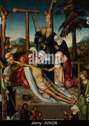 Lucas Cranach d. - Die Beweinung Christi (Budapest) Stockfoto