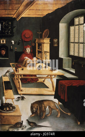 Lucas Cranach d. - Kardinal Albrecht von Brandenburg als Hieronymus Im Gehäus (Hessisches Landesmuseum) Stockfoto