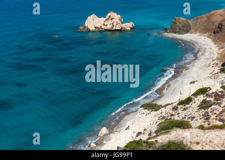 Aphrodite Felsen. Felsige Küste am Mittelmeer in Zypern. Petra Tou Roumiou ist Geburtsort der Göttin Aphrodite Stockfoto