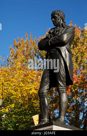 Zustand von Robert Burns im Dorchester Square in Montreal, Kanada. Burns (1759-1796) ist Schottlands Nationaldichter. Stockfoto