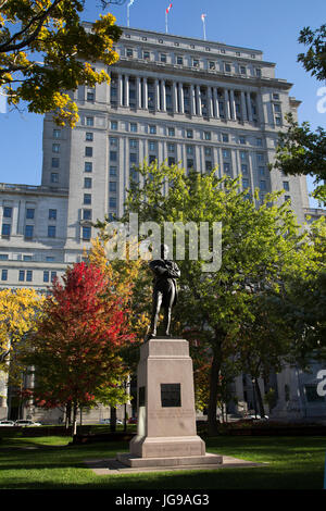 Zustand von Robert Burns im Dorchester Square in Montreal, Kanada. Burns (1759-1796) ist Schottlands Nationaldichter. Stockfoto