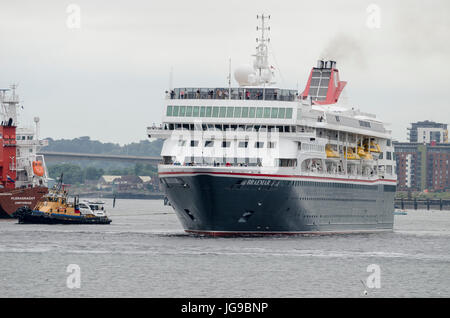 MS Braemar (ehemals Krone, Cunard Krone Dynastie, Krone Majestät und norwegischen-Dynastie) ist ein Kreuzfahrtschiff, derzeit mit Fred. Olsen Stockfoto