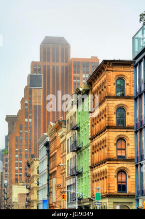 Alte Gebäude am Broadway in New York City Stockfoto
