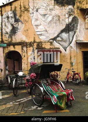 CYCLOS auf Lebuh Armenisch, Orgetown, Penang, Malaysia Stockfoto