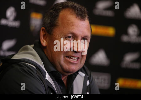 Neuseeland-Co-Trainer Ian Foster während einer Pressekonferenz im Heritage Hotel, Auckland. Stockfoto