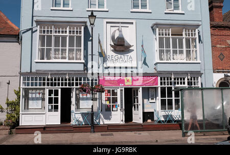 Aldeburgh Suffolk UK Juni 2017 - The Regatta Restuarant Foto genommen von Simon Dack Stockfoto