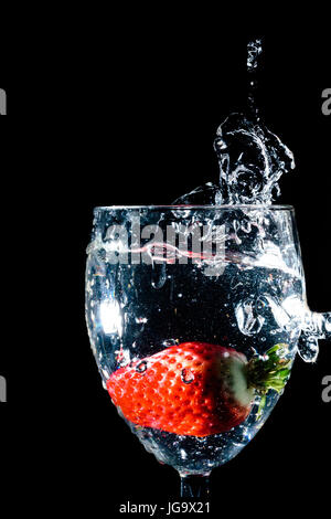 Strawberry splash Stockfoto