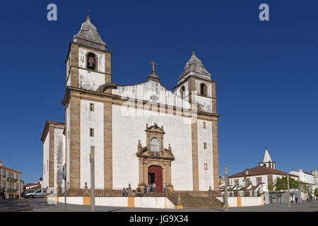 Kirche von Santa Maria da Devesa, Castelo de Vide Dorf, Alentejo, Portugal Stockfoto