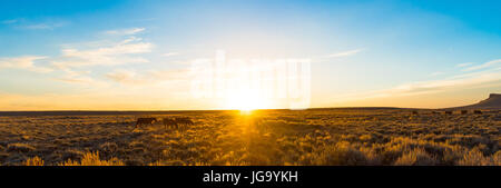 Scenic Byway in Wyoming bei Sonnenuntergang Stockfoto